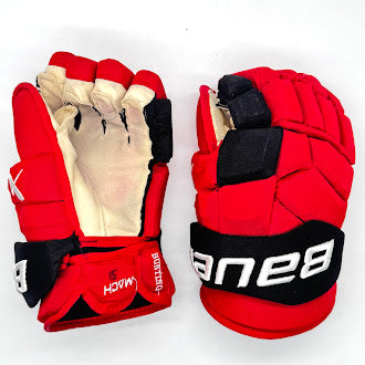Bauer Supreme Mach - Gant NHL Pro Stock d'occasion - Michael Bunting (rouge/noir)